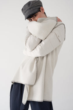 GAIA BONE - Multi Fabric Brushed Knit Jacket
