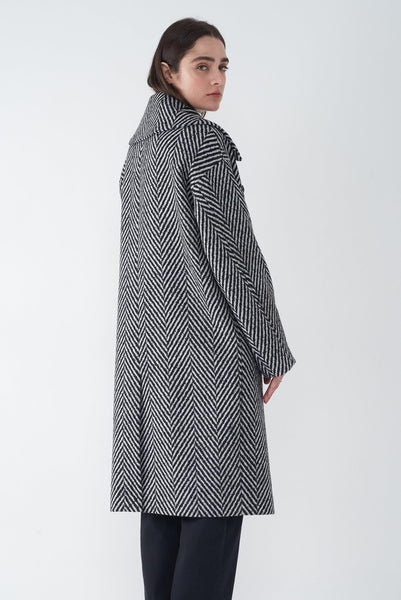 JINNY - COCOON HERRINGBONE BOUCLÉ COAT – Søsken Studios