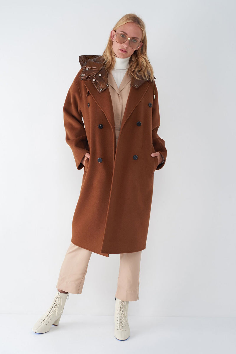 JUDE - OVERSIZED COAT WITH QUILTED HOOD