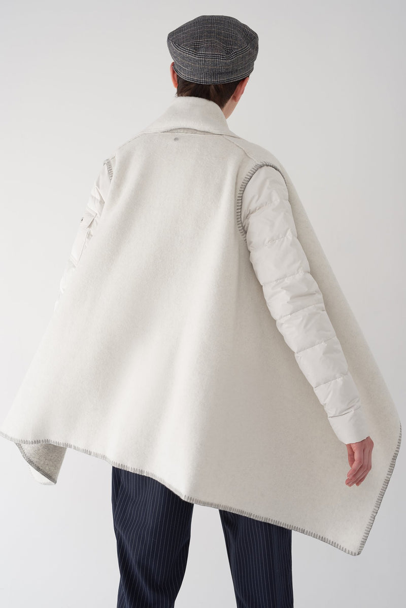 GAIA BONE - Multi Fabric Brushed Knit Jacket