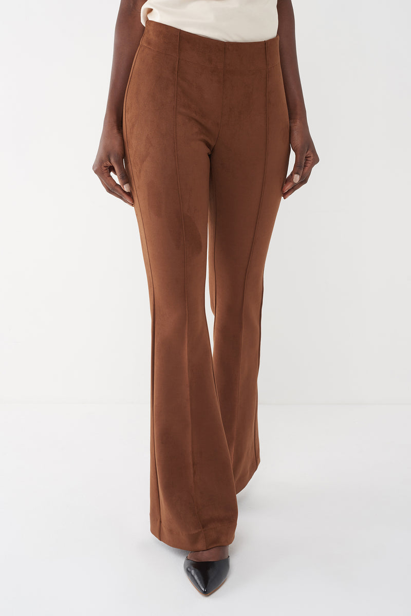 Free People, Pants & Jumpsuits, Free People Crvy Real Deal Vegan Brown  Suede Flare Pants Size 32 Nwt Z8351