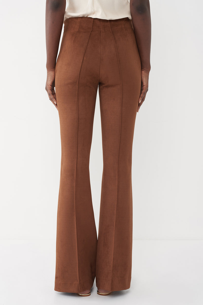 Good American Good Waist Faux Suede Pants in Tobacco01
