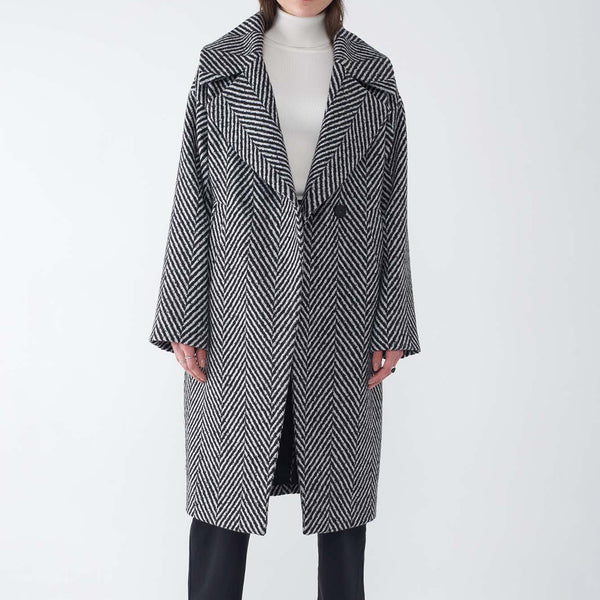 Herringbone cocoon coat shop