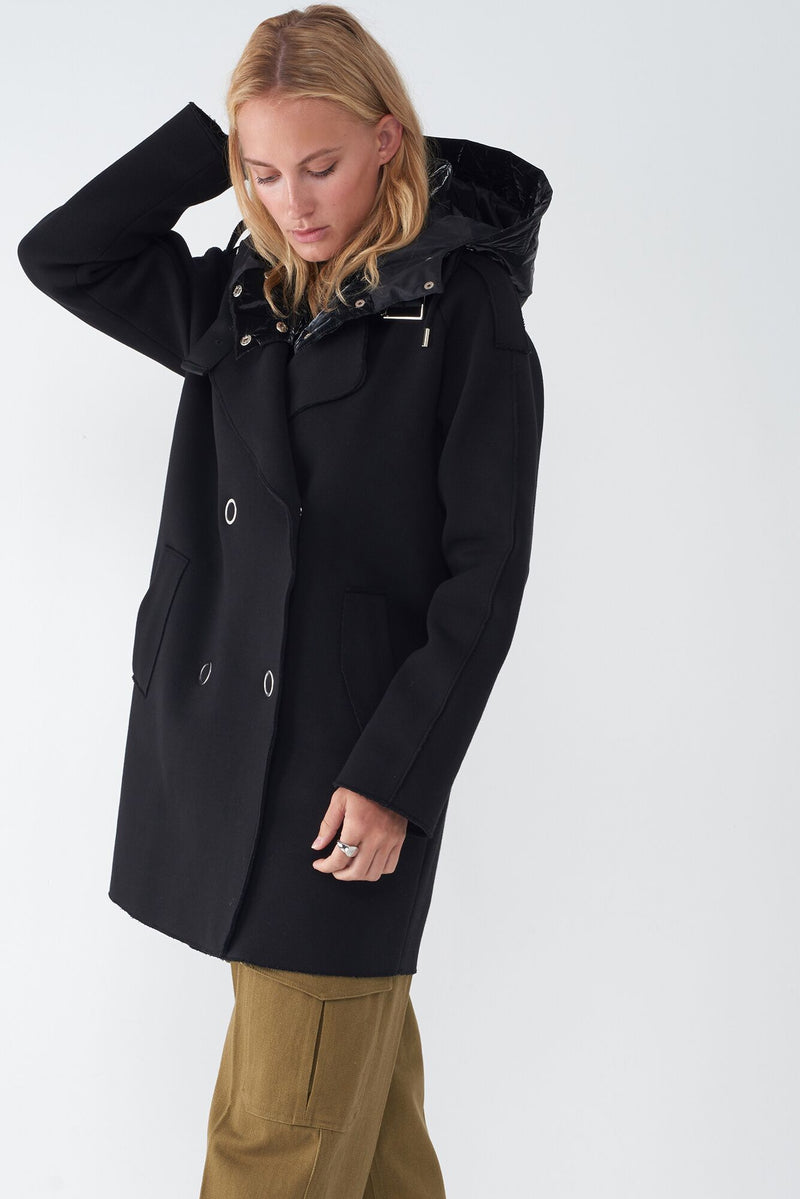 JANY - NEOPRENE JACKET WITH DETACHABLE QUILTED HOOD