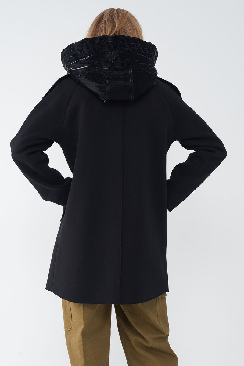 JANY - NEOPRENE JACKET WITH DETACHABLE QUILTED HOOD