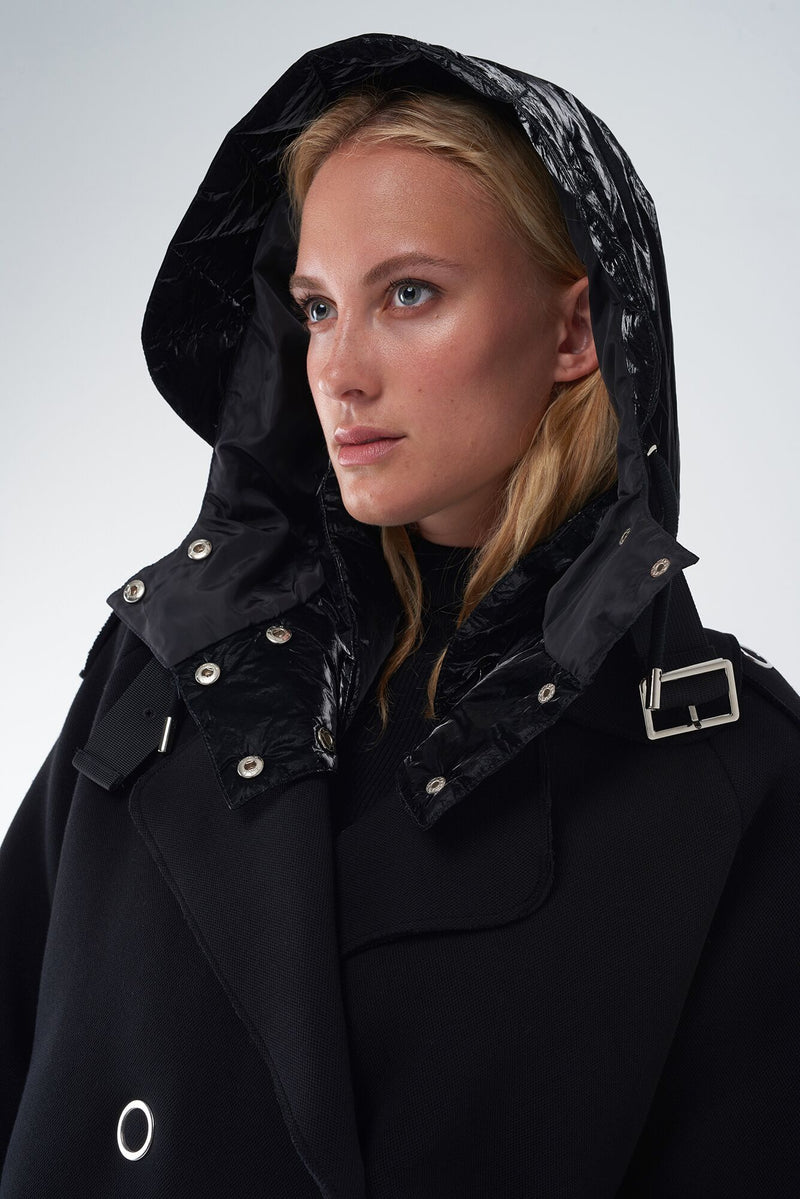 JANY - NEOPRENE JACKET WITH DETACHABLE QUILTED HOOD